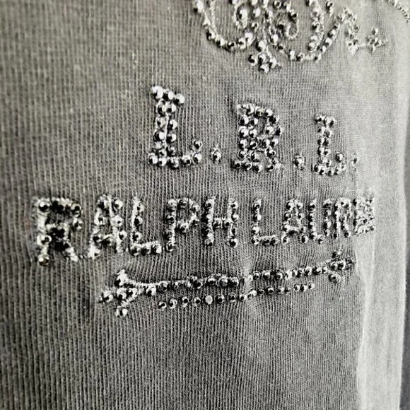 Lauren Ralph Lauren Women's M Black Bling Long Top - Picture 6 of 9